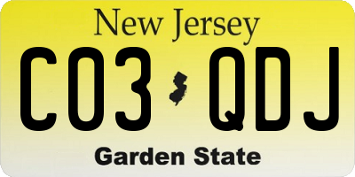 NJ license plate C03QDJ