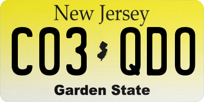 NJ license plate C03QDO
