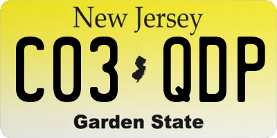 NJ license plate C03QDP