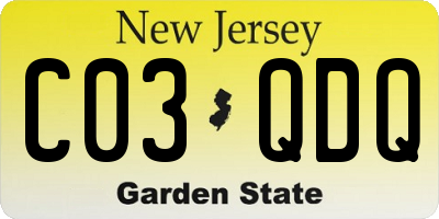 NJ license plate C03QDQ