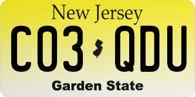NJ license plate C03QDU