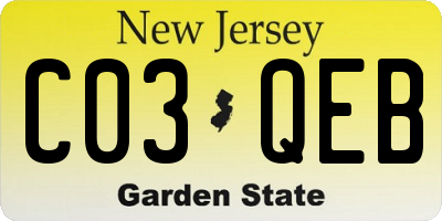 NJ license plate C03QEB