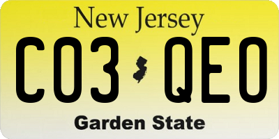 NJ license plate C03QEO