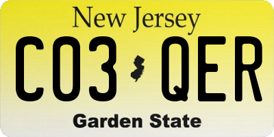 NJ license plate C03QER