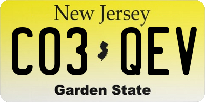 NJ license plate C03QEV