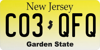 NJ license plate C03QFQ