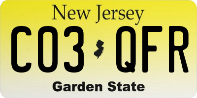 NJ license plate C03QFR