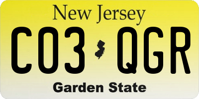 NJ license plate C03QGR