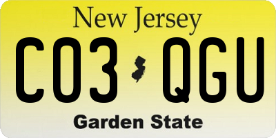 NJ license plate C03QGU