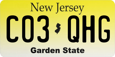 NJ license plate C03QHG