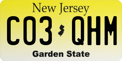 NJ license plate C03QHM