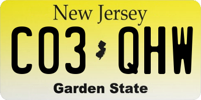 NJ license plate C03QHW
