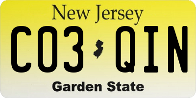 NJ license plate C03QIN