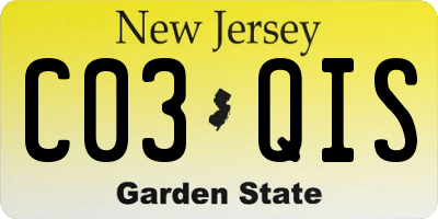 NJ license plate C03QIS