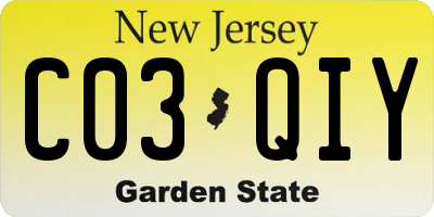 NJ license plate C03QIY