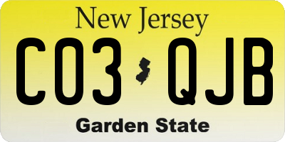 NJ license plate C03QJB