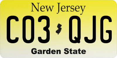 NJ license plate C03QJG
