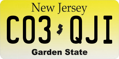 NJ license plate C03QJI