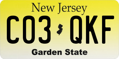 NJ license plate C03QKF