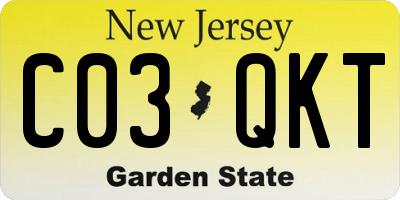 NJ license plate C03QKT