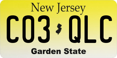 NJ license plate C03QLC