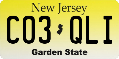 NJ license plate C03QLI