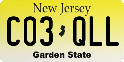NJ license plate C03QLL