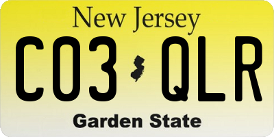 NJ license plate C03QLR