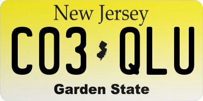 NJ license plate C03QLU