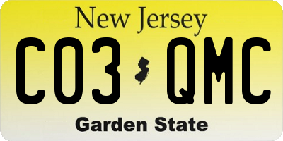 NJ license plate C03QMC