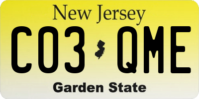 NJ license plate C03QME