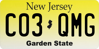 NJ license plate C03QMG
