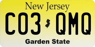 NJ license plate C03QMQ