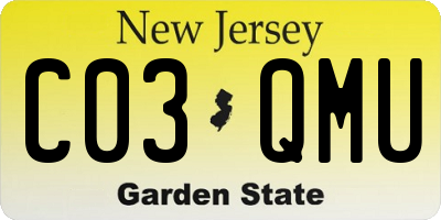 NJ license plate C03QMU