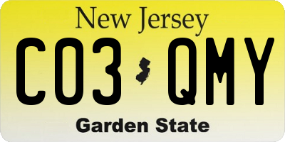 NJ license plate C03QMY