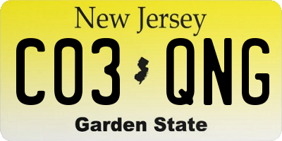 NJ license plate C03QNG