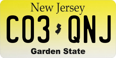 NJ license plate C03QNJ