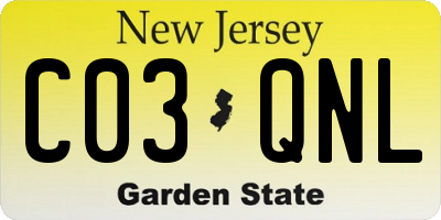 NJ license plate C03QNL