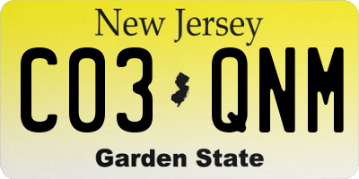 NJ license plate C03QNM