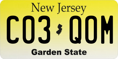 NJ license plate C03QOM