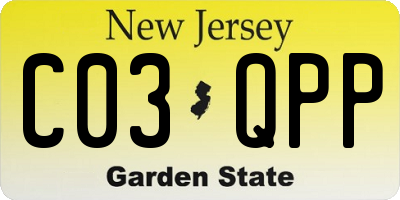 NJ license plate C03QPP