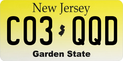 NJ license plate C03QQD