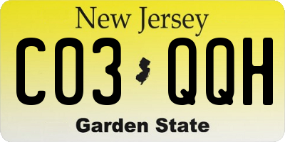 NJ license plate C03QQH