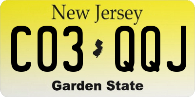 NJ license plate C03QQJ