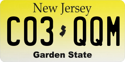 NJ license plate C03QQM