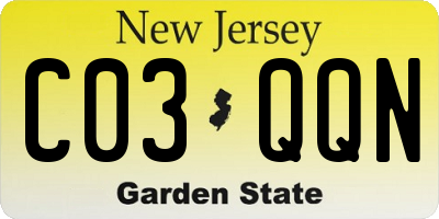 NJ license plate C03QQN