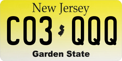 NJ license plate C03QQQ