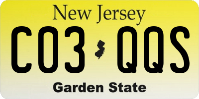 NJ license plate C03QQS