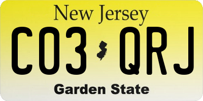 NJ license plate C03QRJ