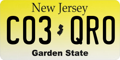 NJ license plate C03QRO